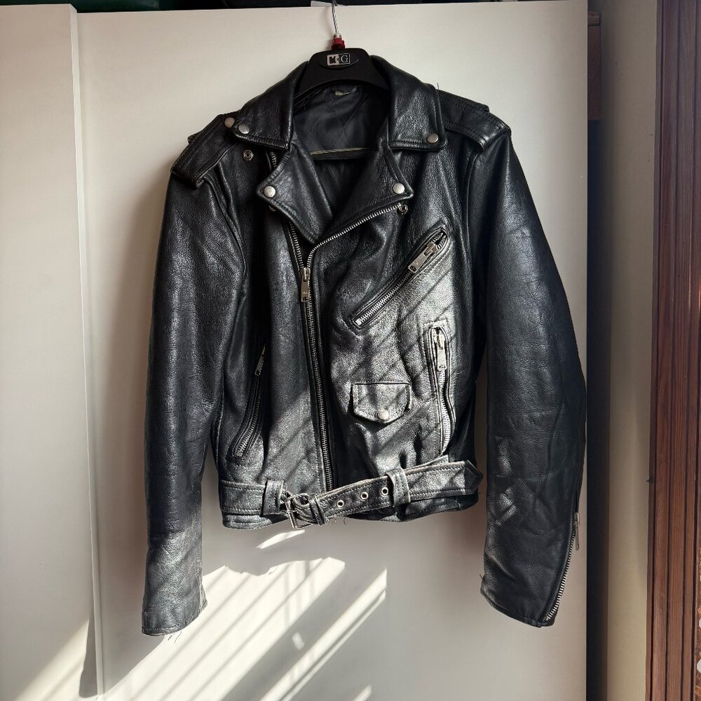 Vintage "Echtes Leder" (Genuine Leather) Motorcycle Jacket